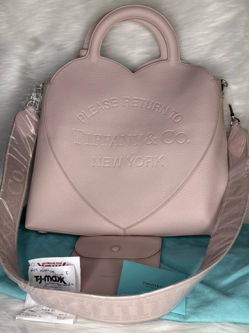 Tiffany & Co. Blush Pink Heart Tote with Detachable Strap